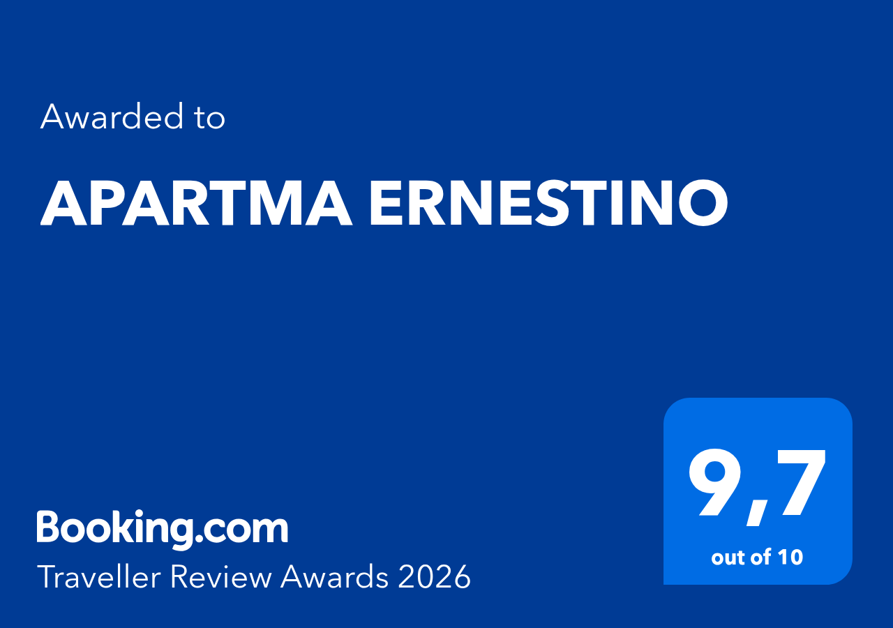 Booking.com Traveller Review Award 2026 za Apartma Ernestino z oceno 9,7 od 10